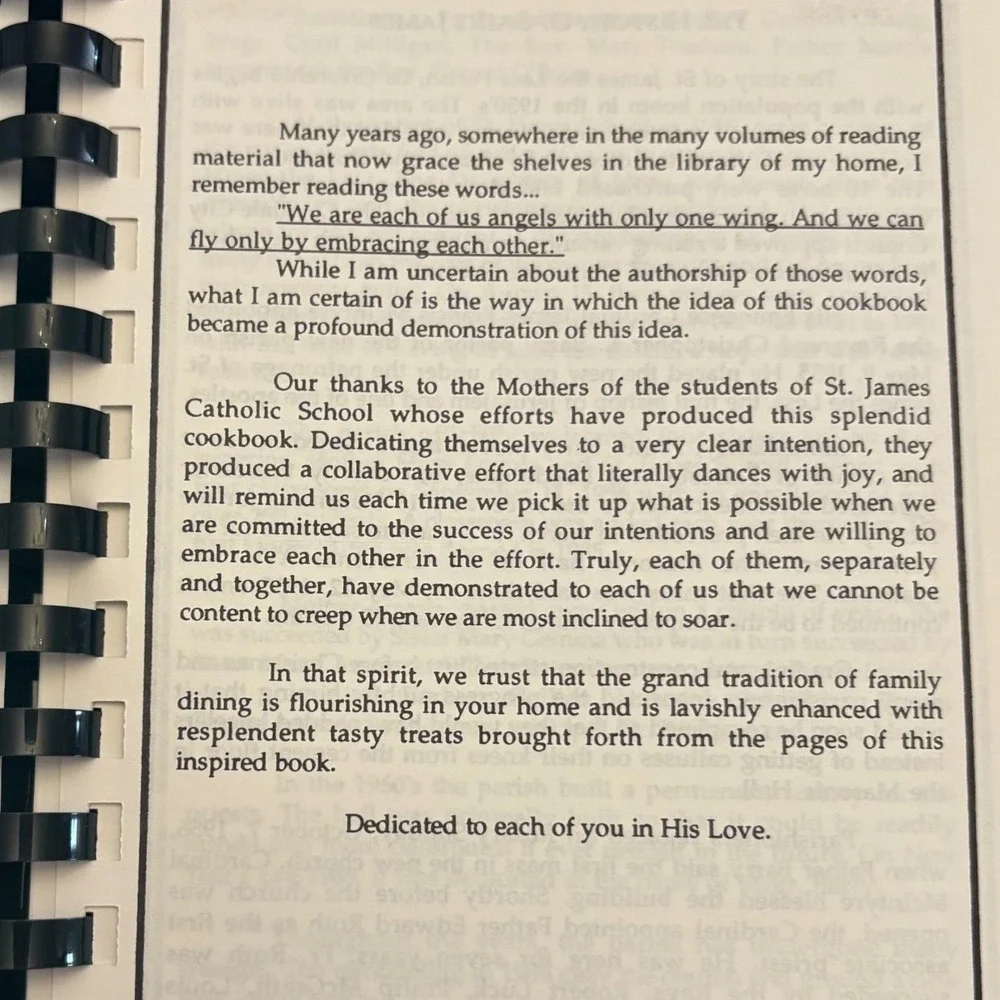 The Saint James Cookbook 1995 1996 St James Catholic‎ School La Crescenta CA
